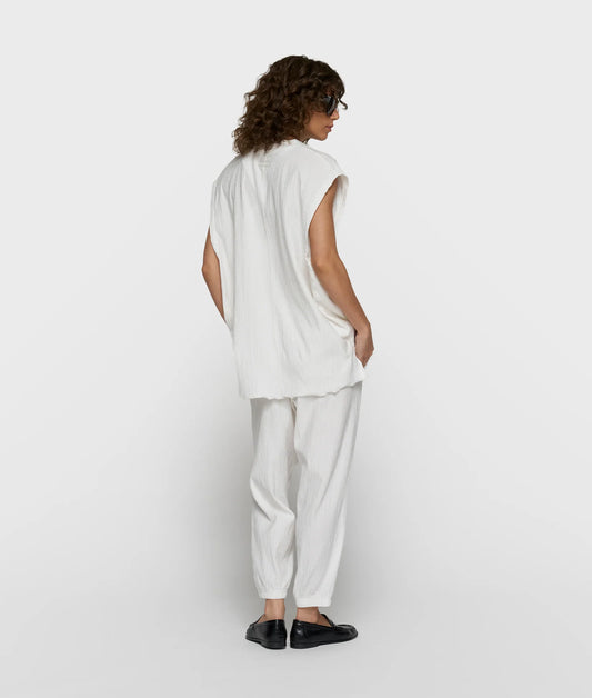 10DAYS AMSTERDAM Cropped Easy Jogger Crinkle - Ecru