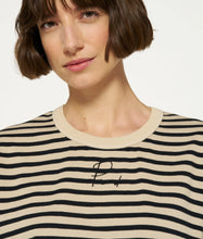 Lade das Bild in den Galerie-Viewer, 10DAYS AMSTERDAM Thick Cotton Tee Stripes Safari/Black