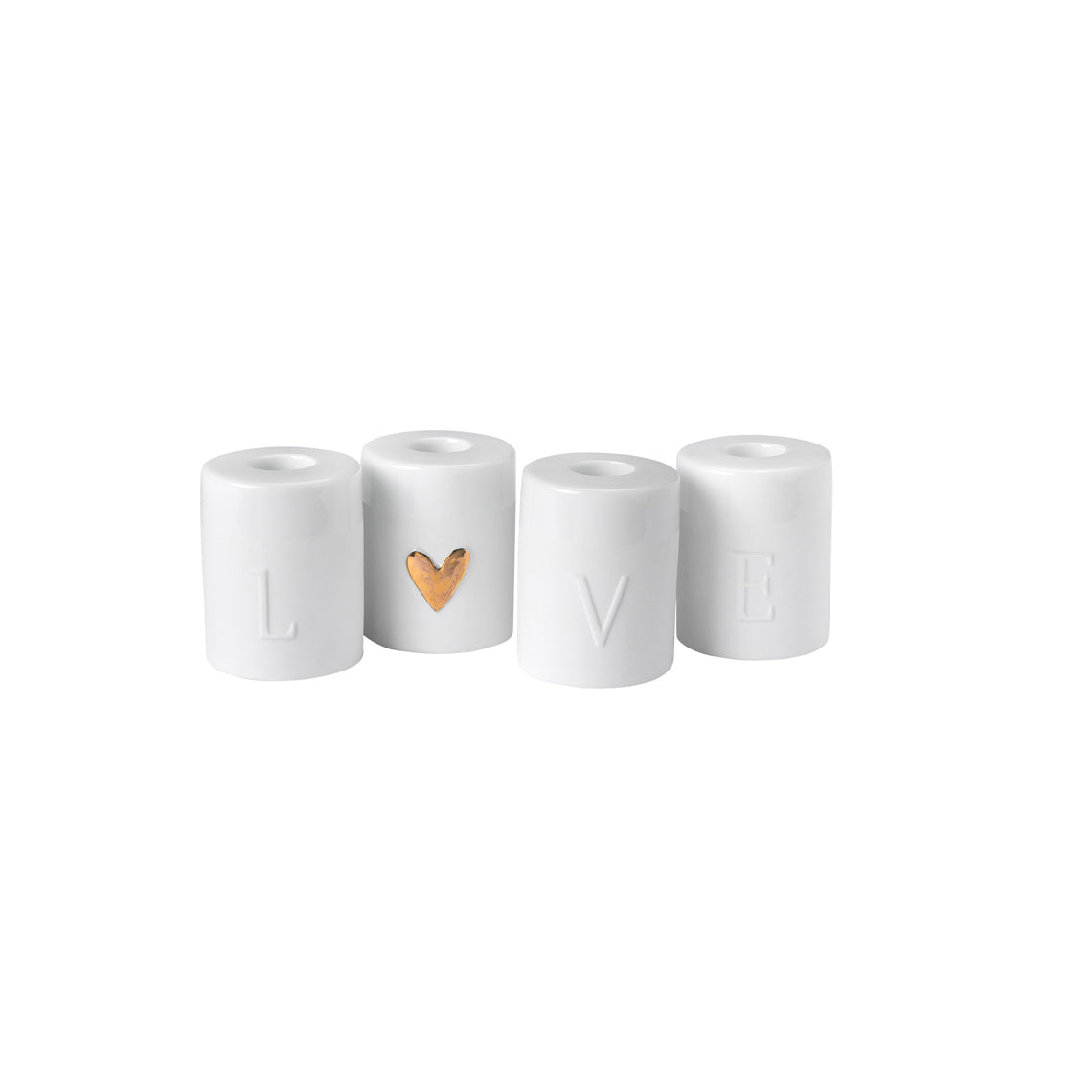 RAEDER DESIGN Love Kerzenständer 4-er Set Gold