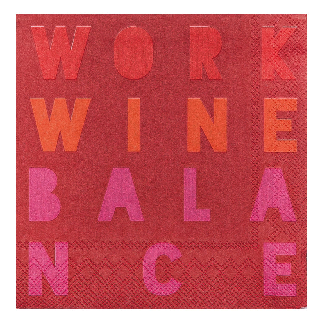 RAEDER DESIGN Cocktailservietten Work Wine Balance