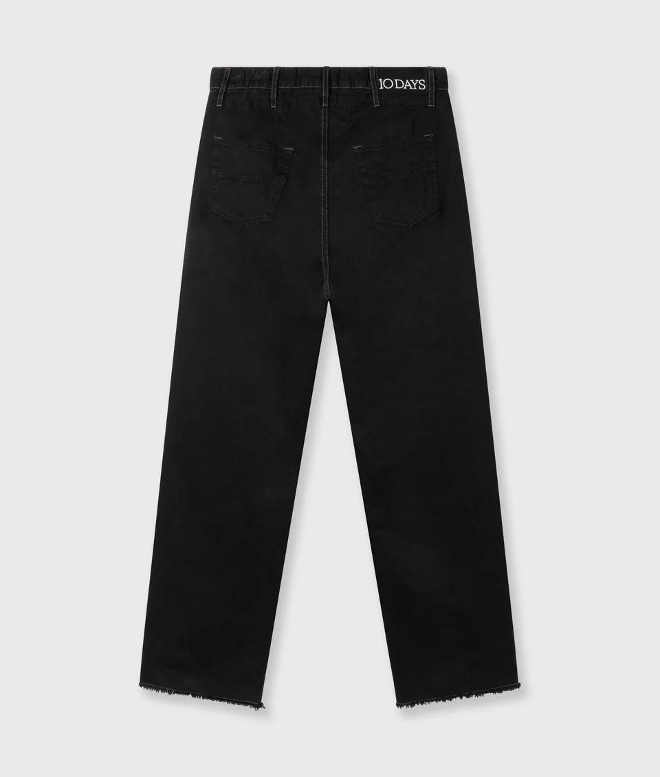 10DAYS AMSTERDAM Straight Leg Pants Twill Black