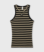 Lade das Bild in den Galerie-Viewer, 10 DAYS AMSTERDAM Tank Rib Top Stripes black/light Latte