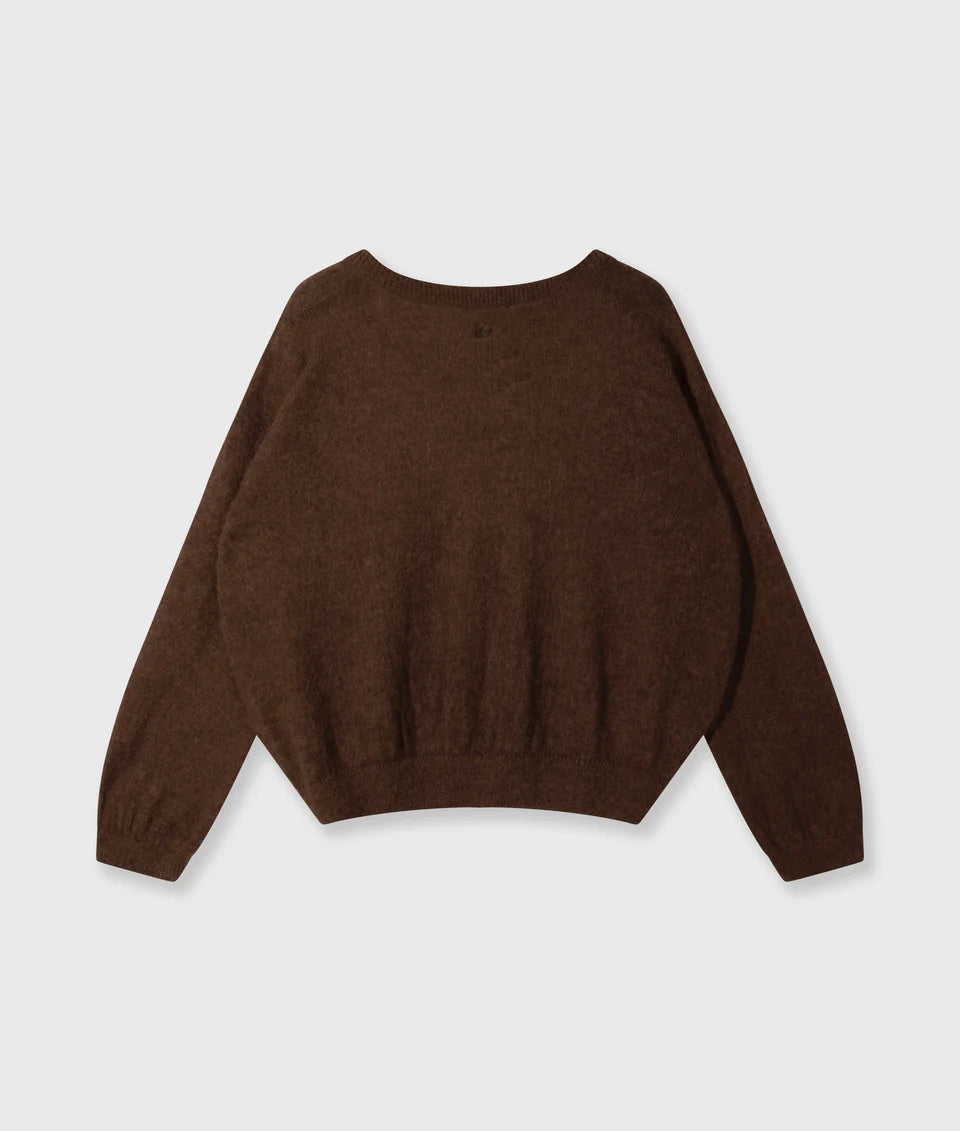 10DAYS AMSTERDAM Thin Knit Sweater Dark Truffle