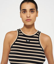 Lade das Bild in den Galerie-Viewer, 10 DAYS AMSTERDAM Tank Rib Top Stripes black/light Latte