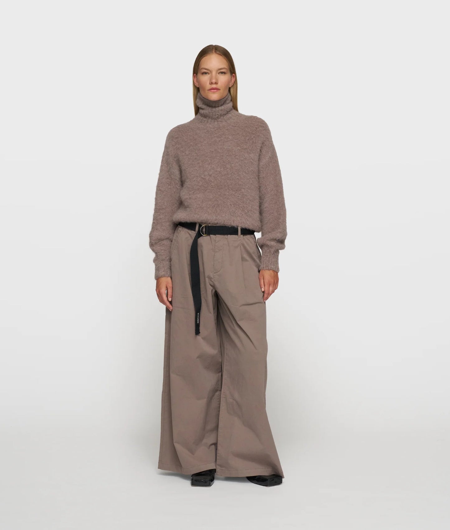 10DAYS AMSTERDAM Cropped Knit Turtleneck Moonrock