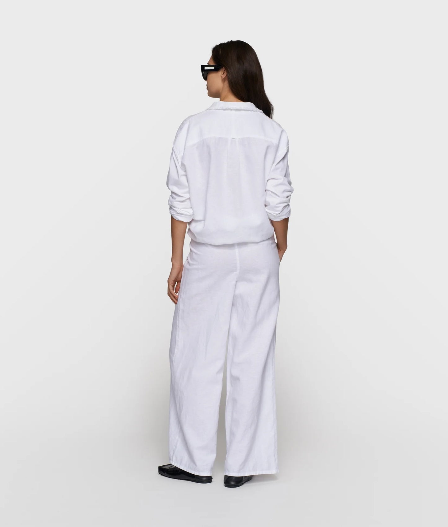 10 DAYS AMSTERDAM Cotton Linen Blouse White