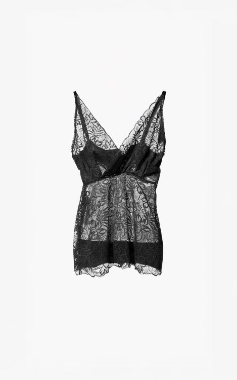 AIMEE THE LABEL ViviaS6 Lace Top Black