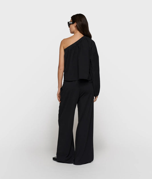 10DAYS AMSTERDAM One Shoulder Top Linen black