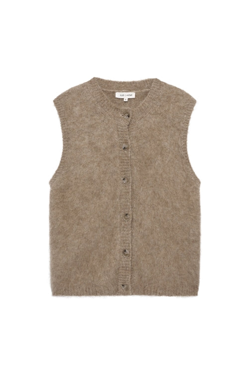 CLUB L'AVENIR Ärmelloser Cardigan Kayla'CL Warm Taupe
