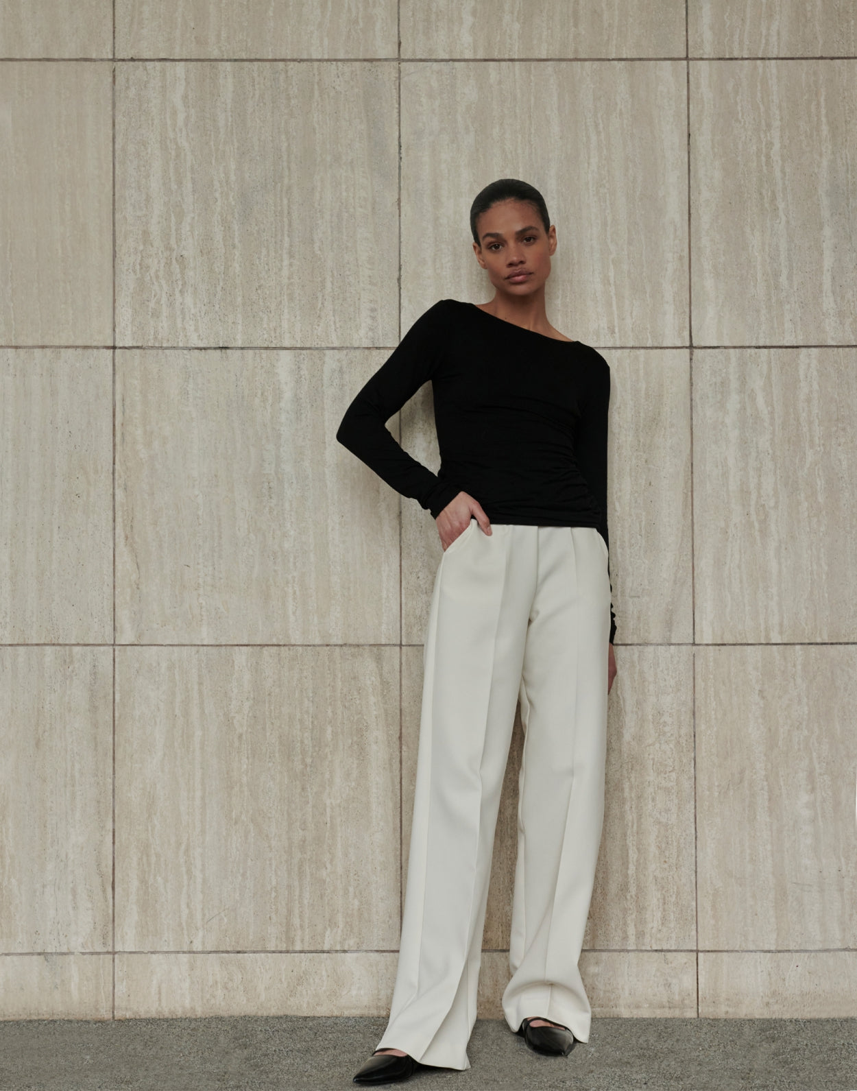 CLUB L'AVENIR Wide Pants - Hose Flo'CL Off White