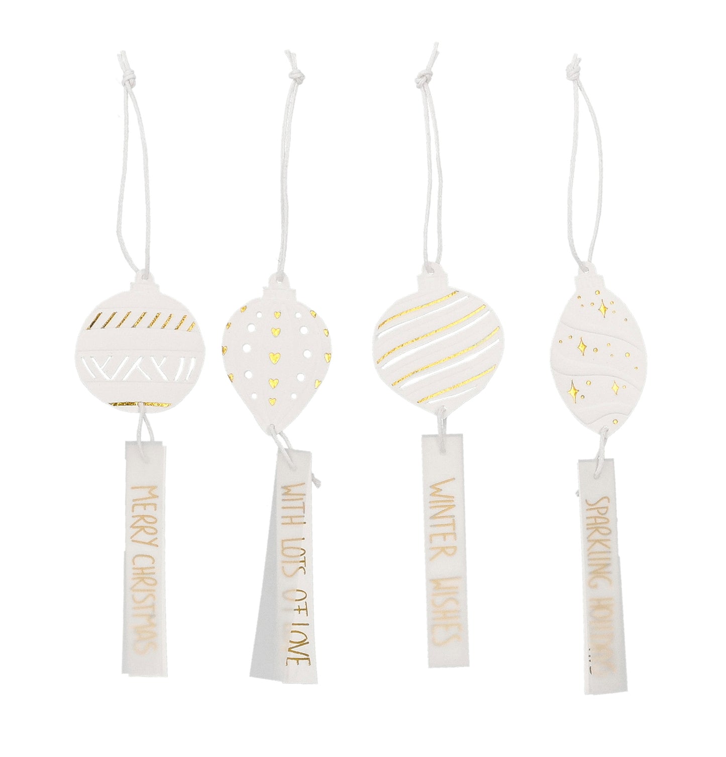 RAEDER DESIGN Geschenkeanhänger Merry Christmas 4-er Set