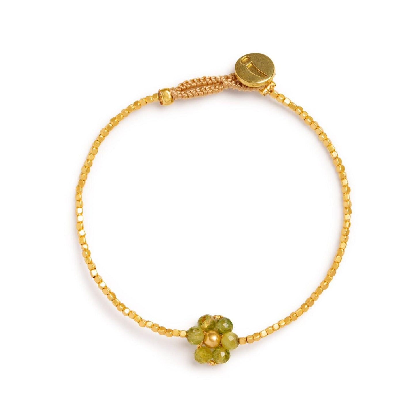 IBU JEWELS Armband Lulu Daisy Flower Peridot AJ39