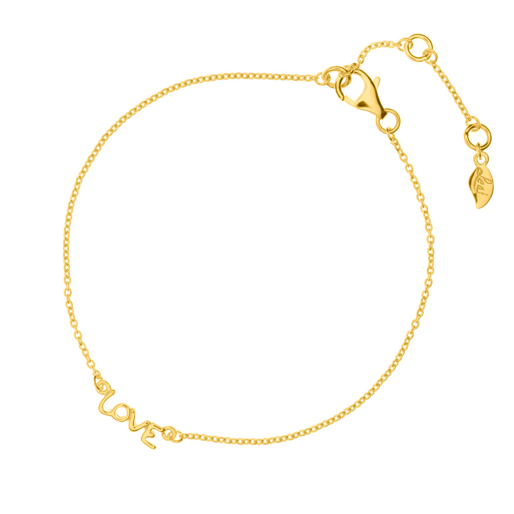 LEAF Armkette Tiny Love Gelbgold