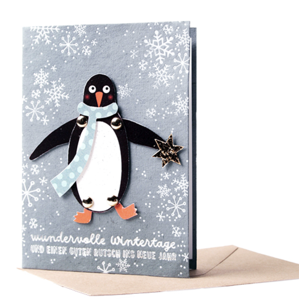 GOOD OLD FRIENDS Winterhampelkarte Pinguin