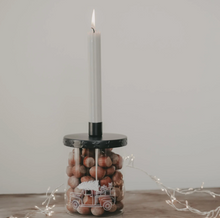 Lade das Bild in den Galerie-Viewer, EULENSCHNITT Kerzenhalter Sterne schwarz