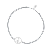 Lade das Bild in den Galerie-Viewer, LEAF Glücksarmband Peace grau mit Zirkonia Sterlingsilber