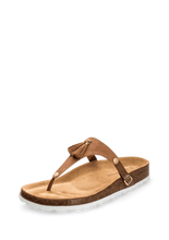 Lade das Bild in den Galerie-Viewer, HEY MARLY Zehentrenner Topping Pom de Paris Cognac