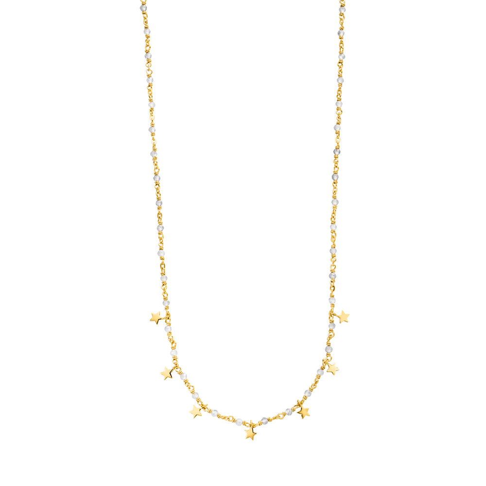 LEAF Halskette Labradorit Stars Gelbgold