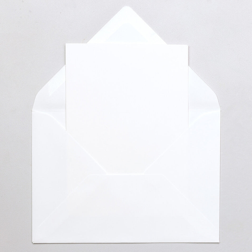 PERLENFISCHER 5 Klappkarten mit Umschlag - weiß