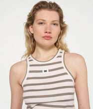 Lade das Bild in den Galerie-Viewer, 10 DAYS AMSTERDAM Tank Rib Top Stripes Ecru/Sage