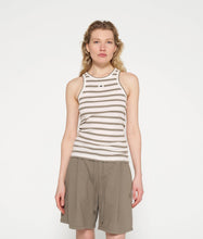 Lade das Bild in den Galerie-Viewer, 10 DAYS AMSTERDAM Tank Rib Top Stripes Ecru/Sage