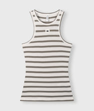 Lade das Bild in den Galerie-Viewer, 10 DAYS AMSTERDAM Tank Rib Top Stripes Ecru/Sage