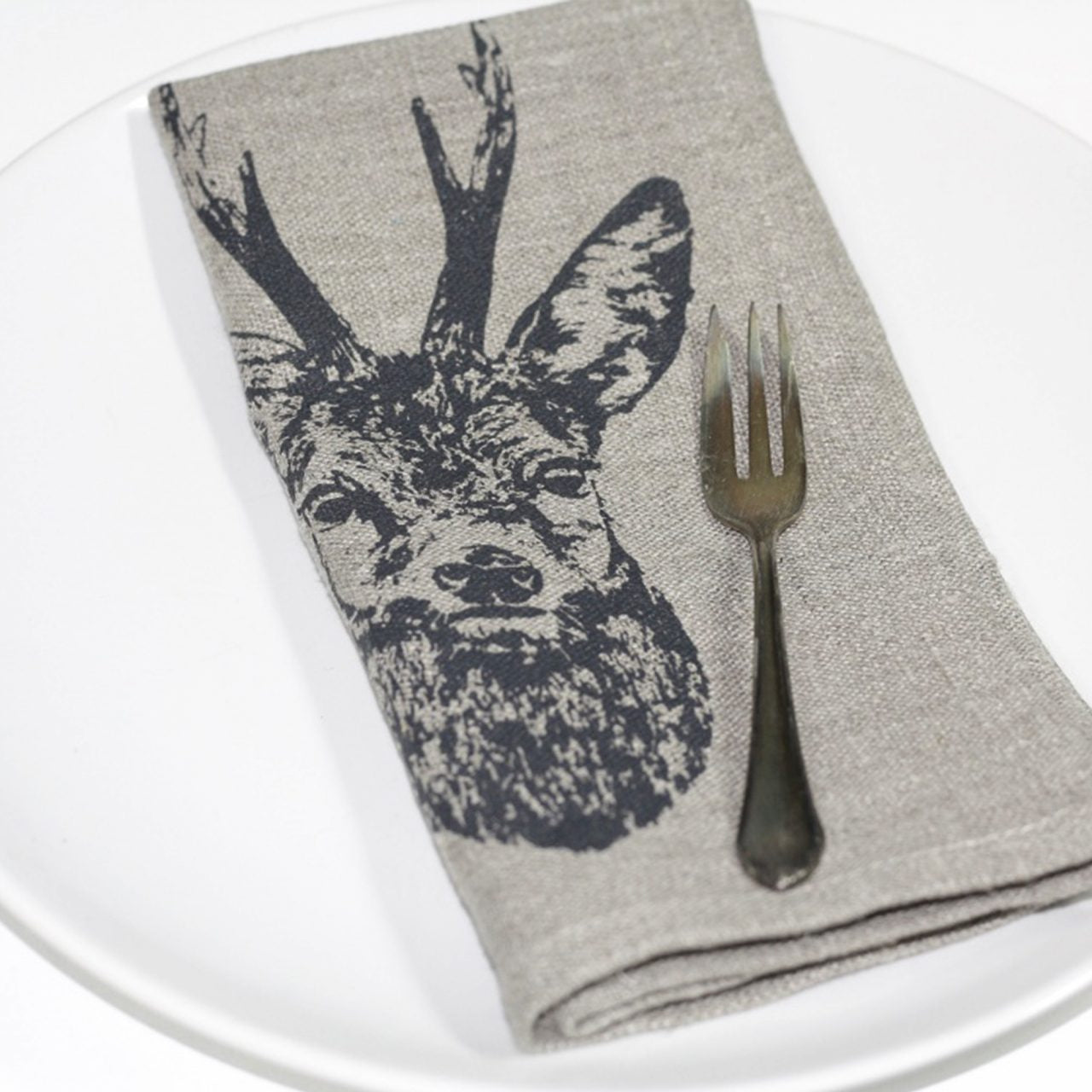 FROHSTOFF Serviette Leinen Rehbock