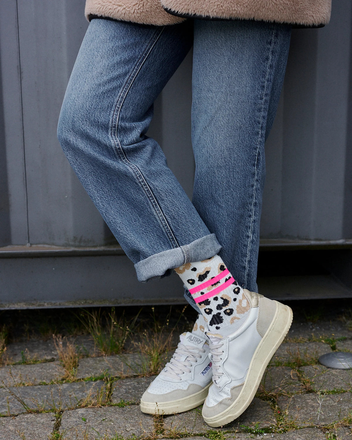OOLEY Socken Leo Allover Neon Pink