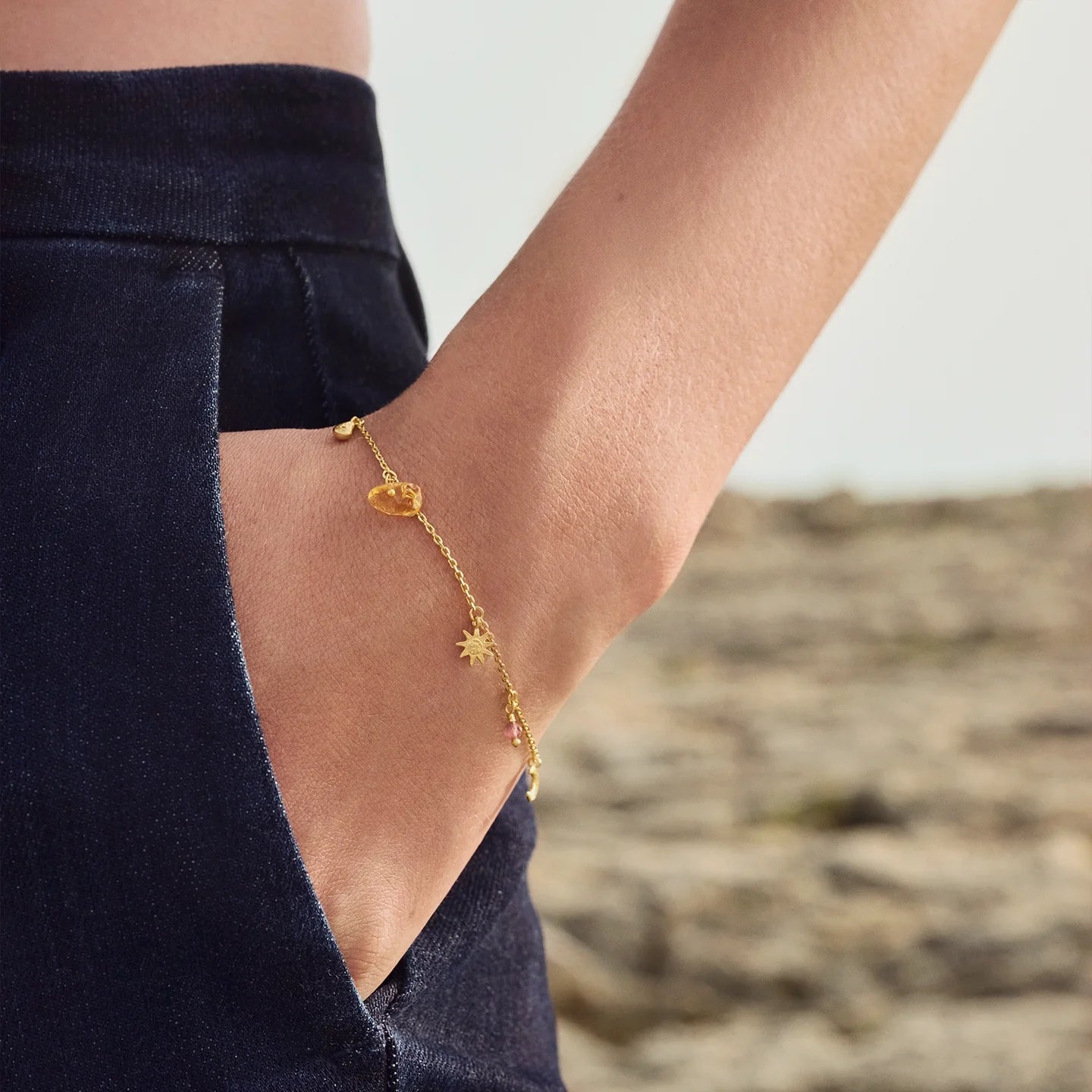 MAANESTEN Armband Addison Gelbgold