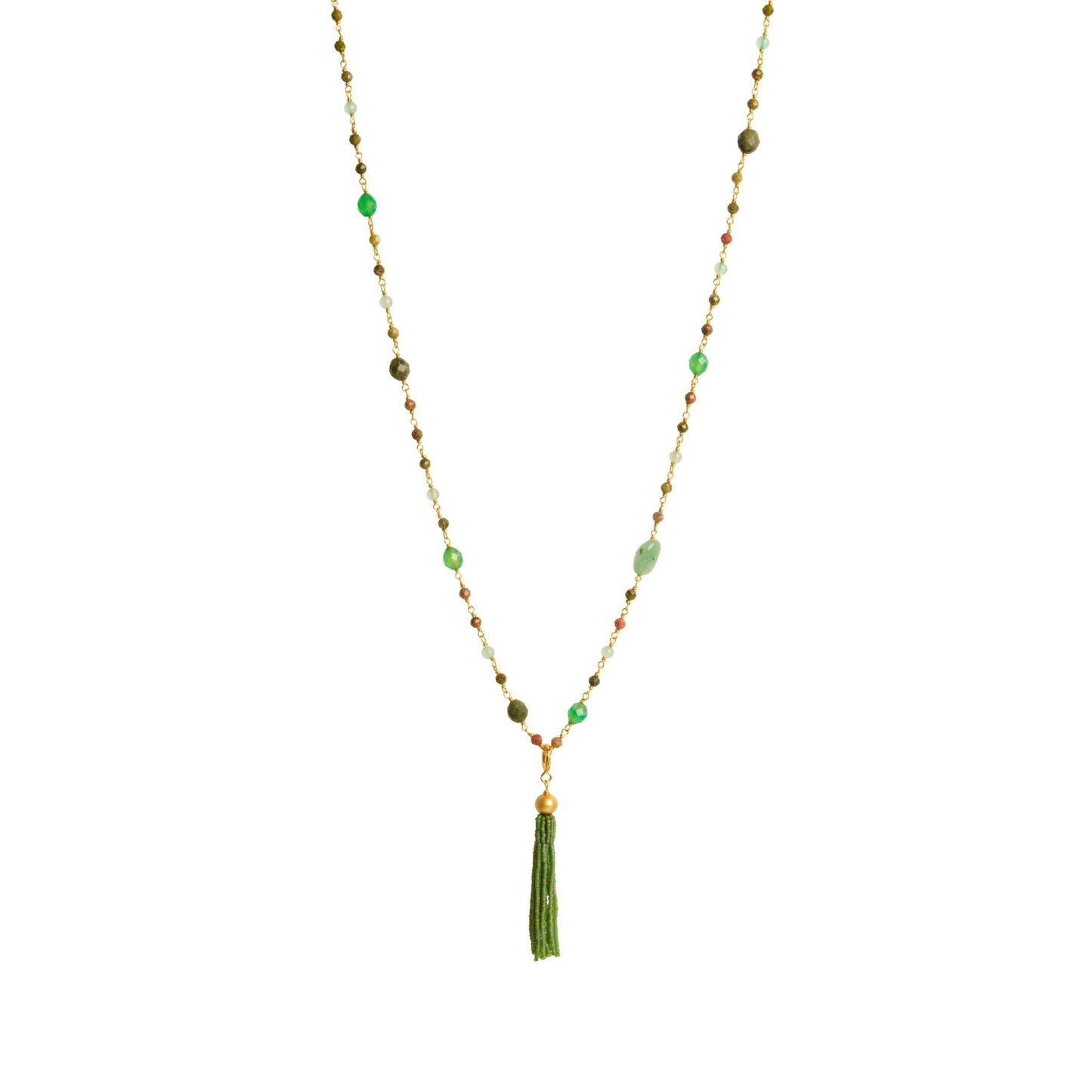 IBU Jewels Halskette Luna Green Jade Mix ND03