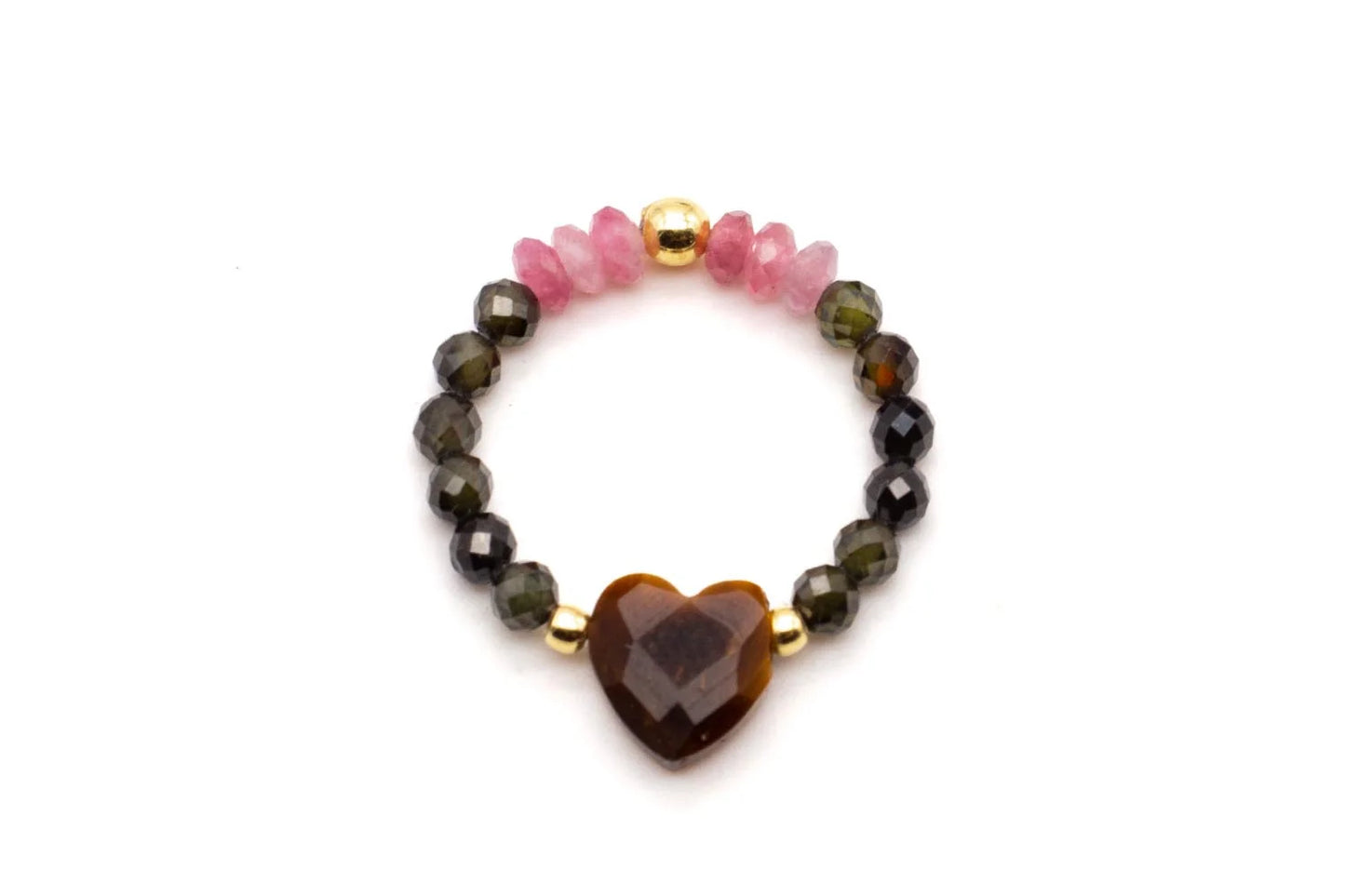 SCHMÜCKSTÜCK Ring Heart Brown mit Tigerauge