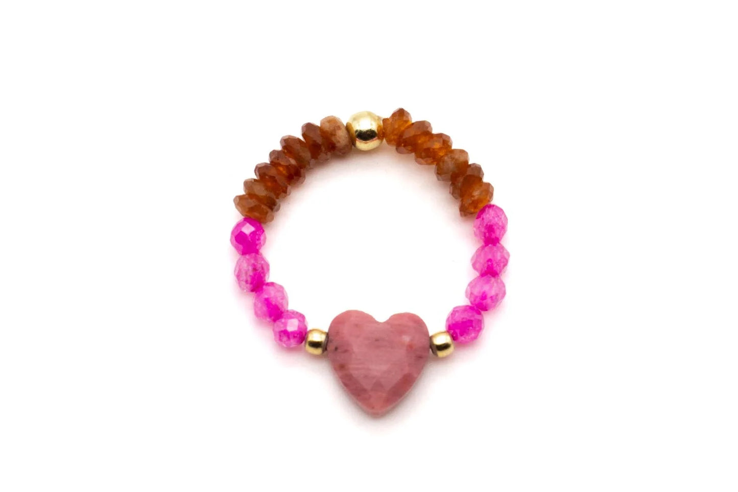 SCHMÜCKSTÜCK Ring Heart Pink mit Rhodonit-Herz