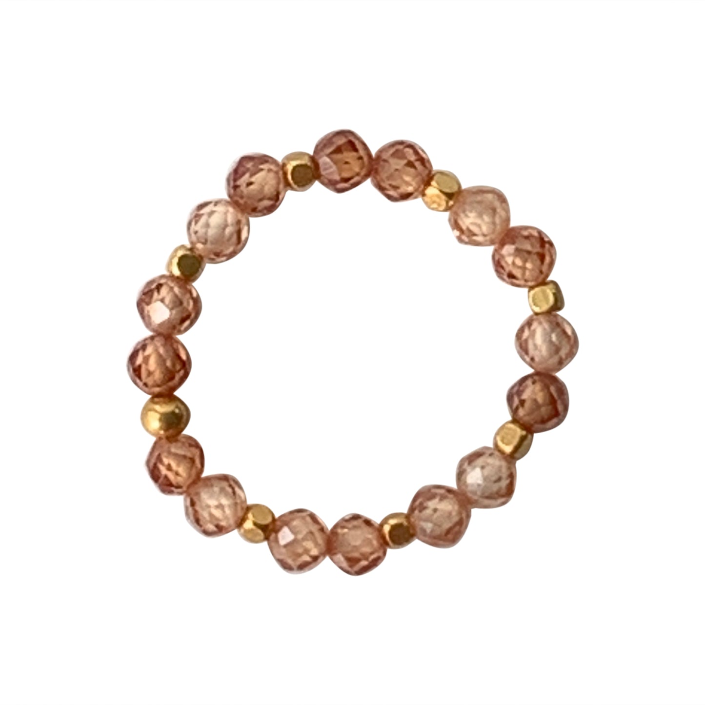 IBU JEWELS Ring Stone Dot Champagne Quartz RS24
