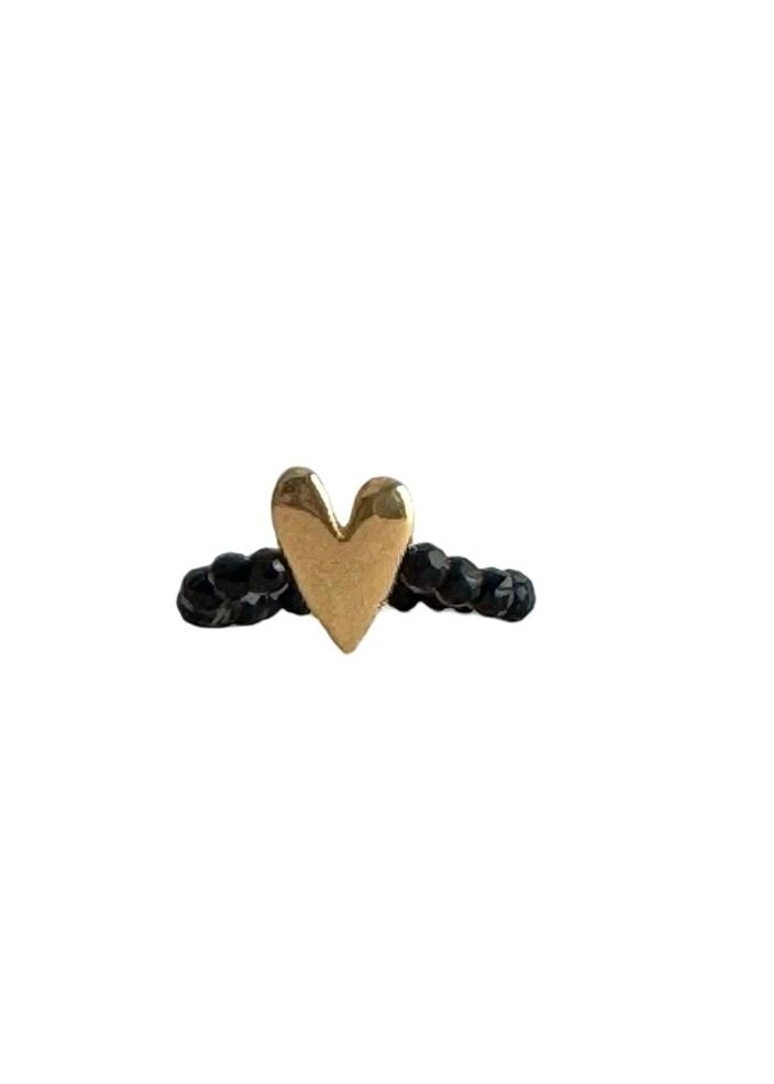 IBU JEWELS Ring Sweat Heart Onyx Matt RV14-M