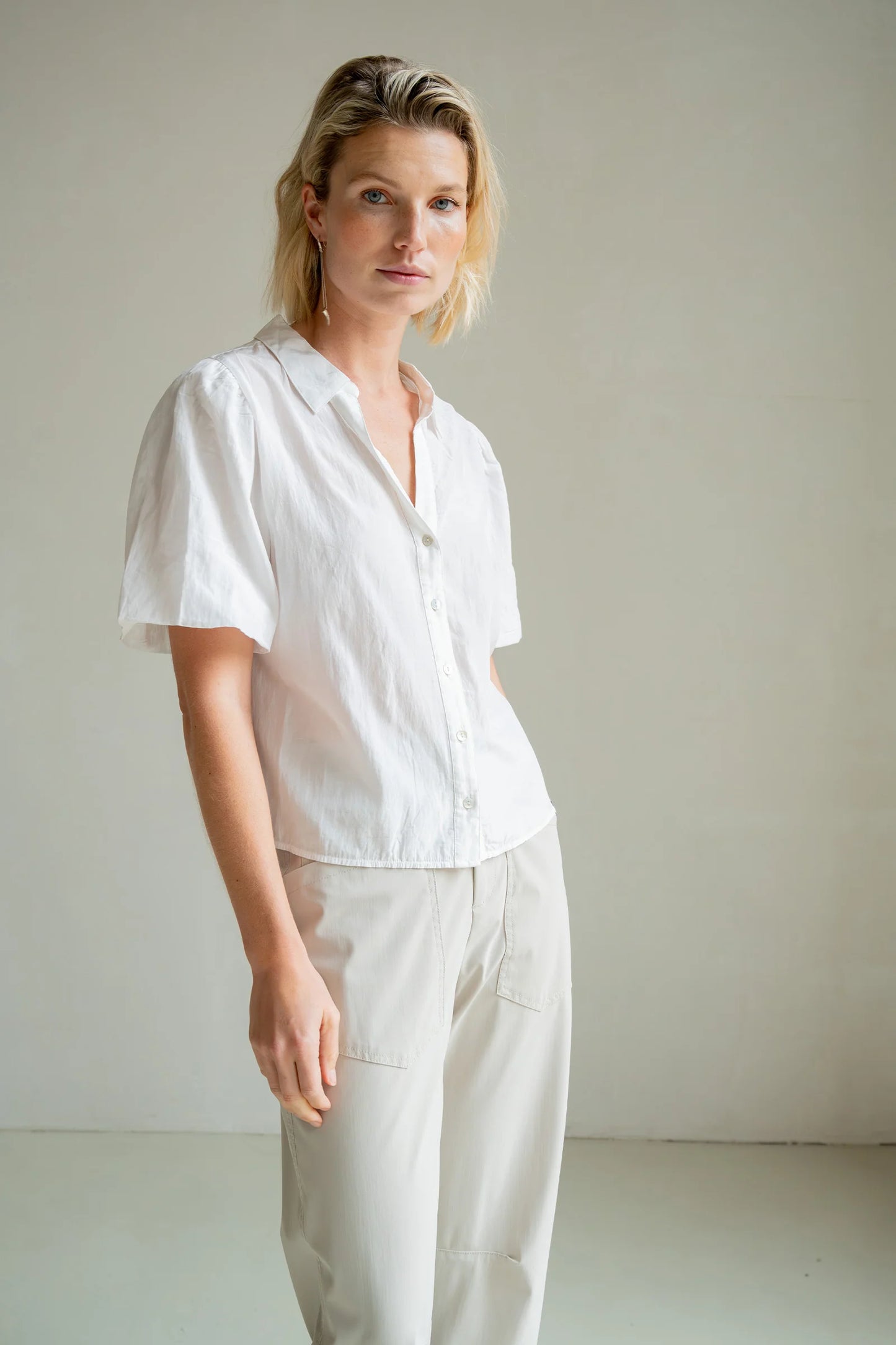 PENN & INK Kurzarmbluse White