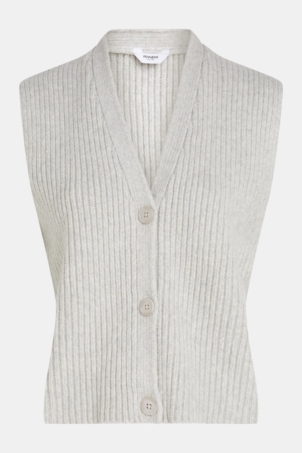 PENN & INK N.Y. Strickweste Grey Melee