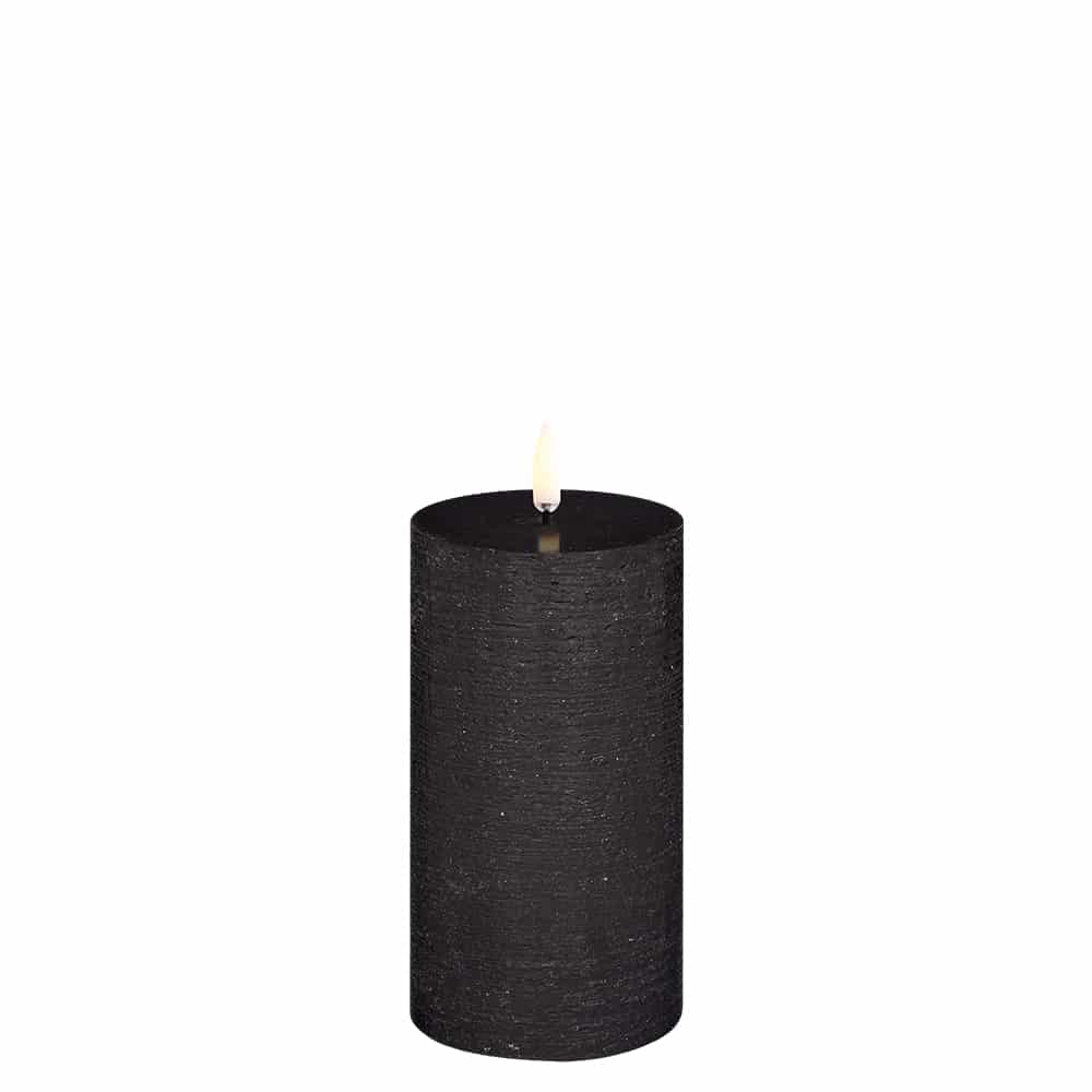 UYUNI Stumpenkerze 15,2 cm mit Timer Black
