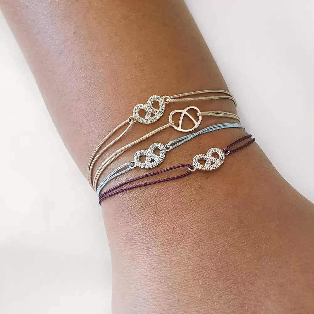 LEAF Glücksarmband Brezn mit Zirkonia Sterlingsilber
