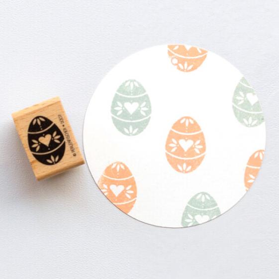 PERLENFISCHER Stempel Osterei mit Herz D007