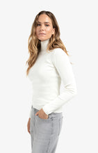 Lade das Bild in den Galerie-Viewer, YAYA Geripptes Oberteil mit Rollkragen Frost White