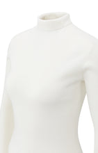 Lade das Bild in den Galerie-Viewer, YAYA Geripptes Oberteil mit Rollkragen Frost White