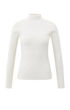 Lade das Bild in den Galerie-Viewer, YAYA Geripptes Oberteil mit Rollkragen Frost White