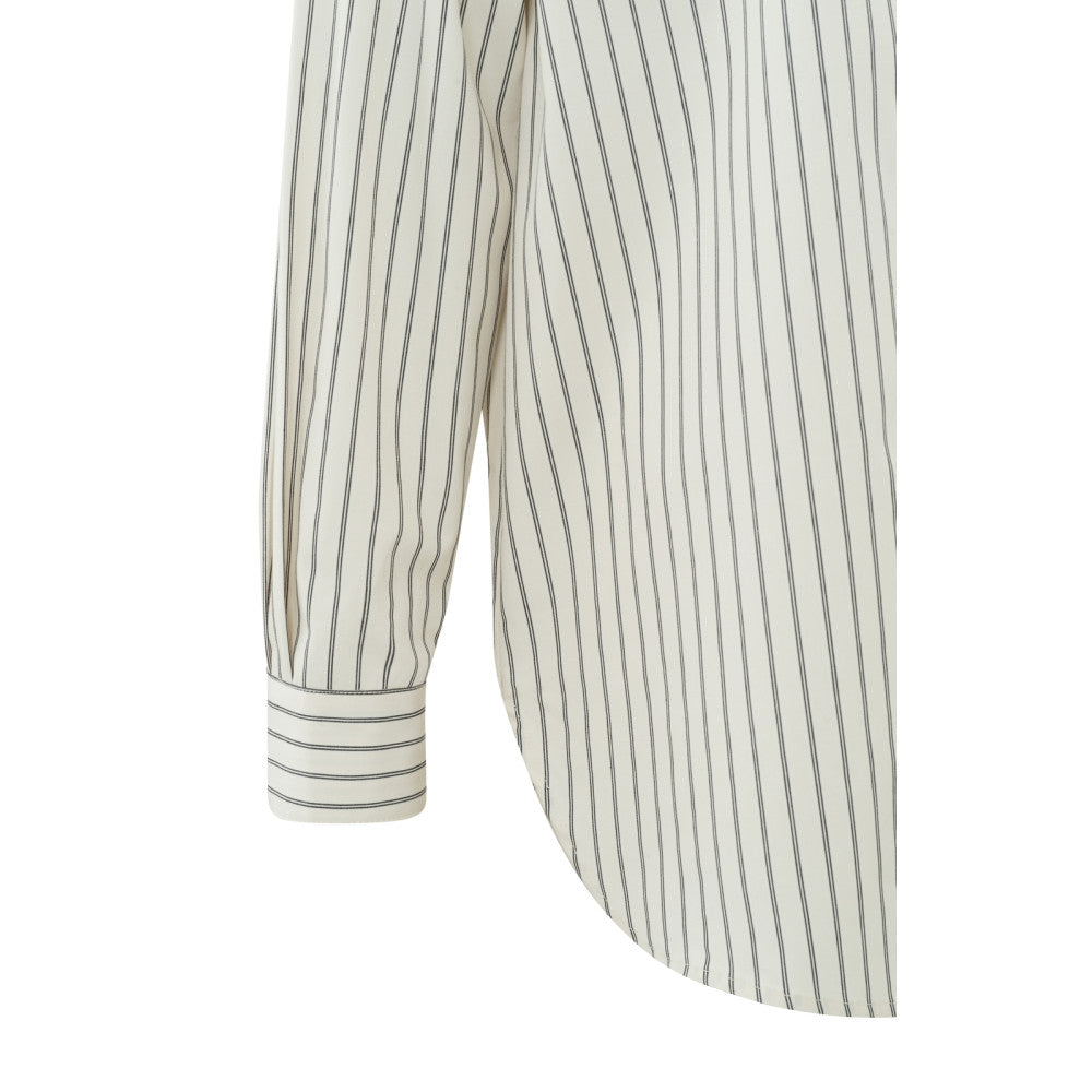YAYA Gestreifte Bluse Chalk White