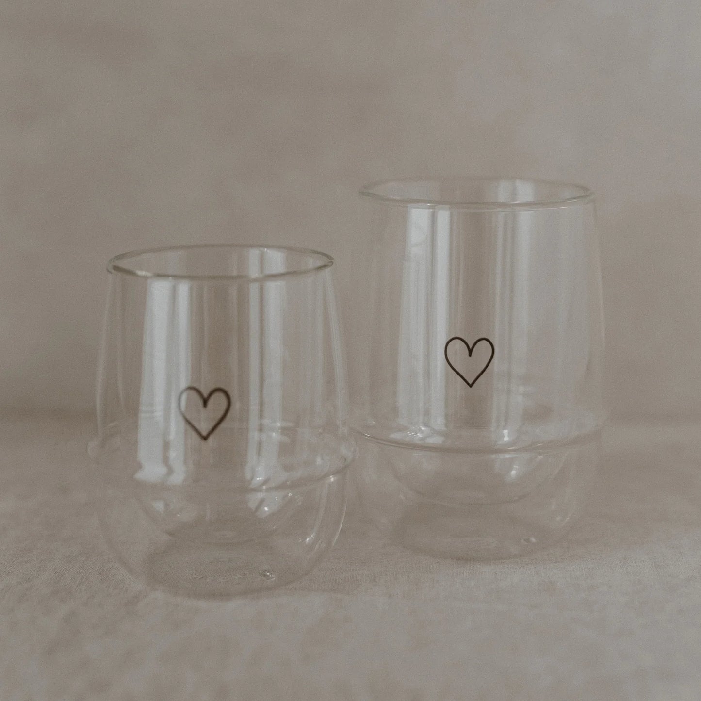 EULENSCHNITT doppelwandiges Cappuccino Glas Herz