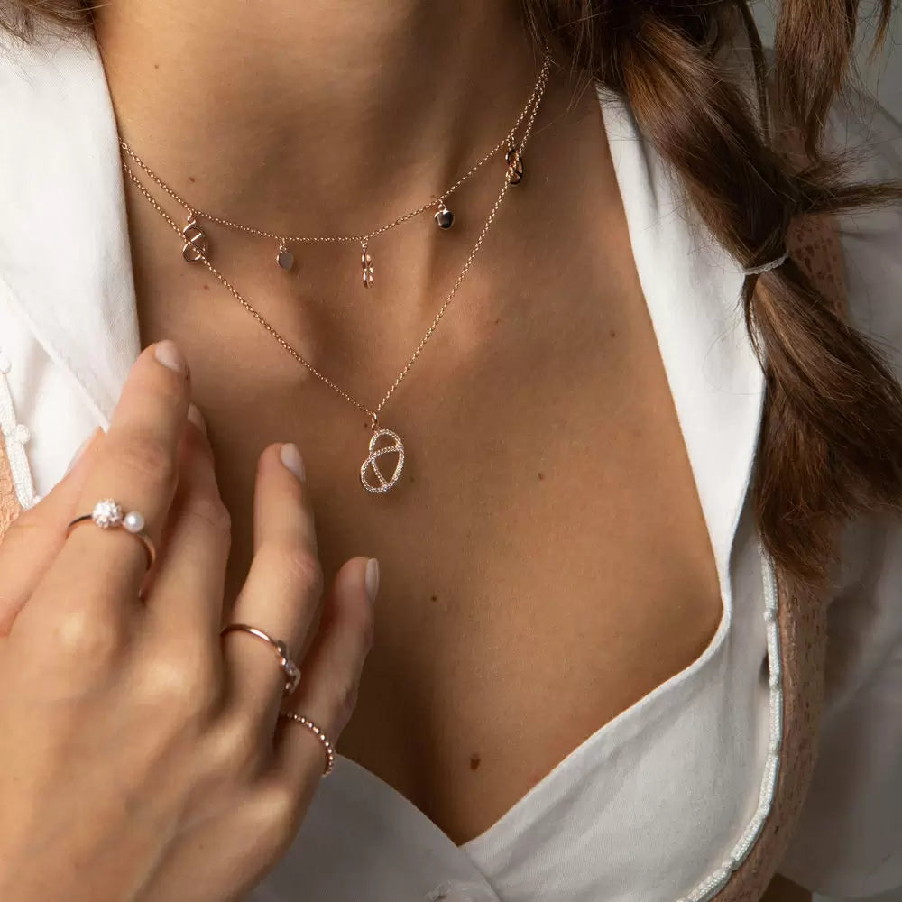 LEAF Halskette Brezn Charm Rosegold
