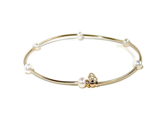 GNOES AMSTERDAM Armband Bangle Tiny Tube mit Süsswasserperlen BFP2769 Gold