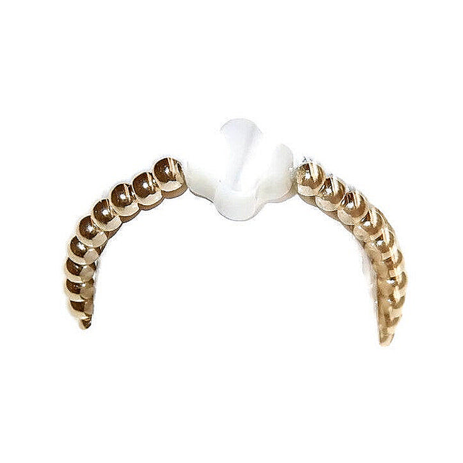 GNOES AMSTERDAM Flexring Mother of Pearl Clover 2mm Gold
