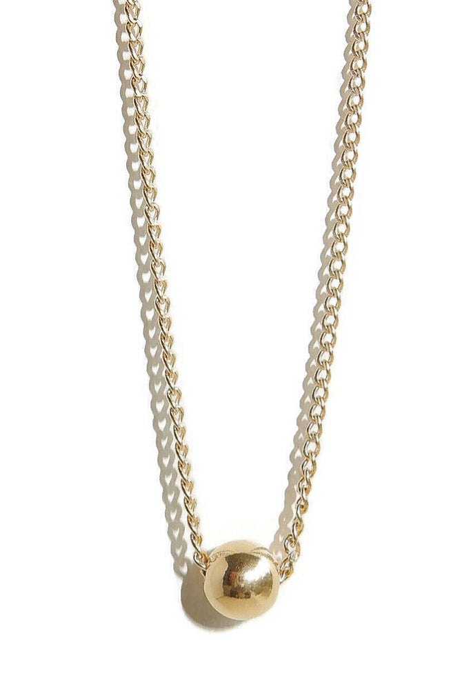 GNOES AMSTERDAM Halskette Minimalist Goldperle Shiny