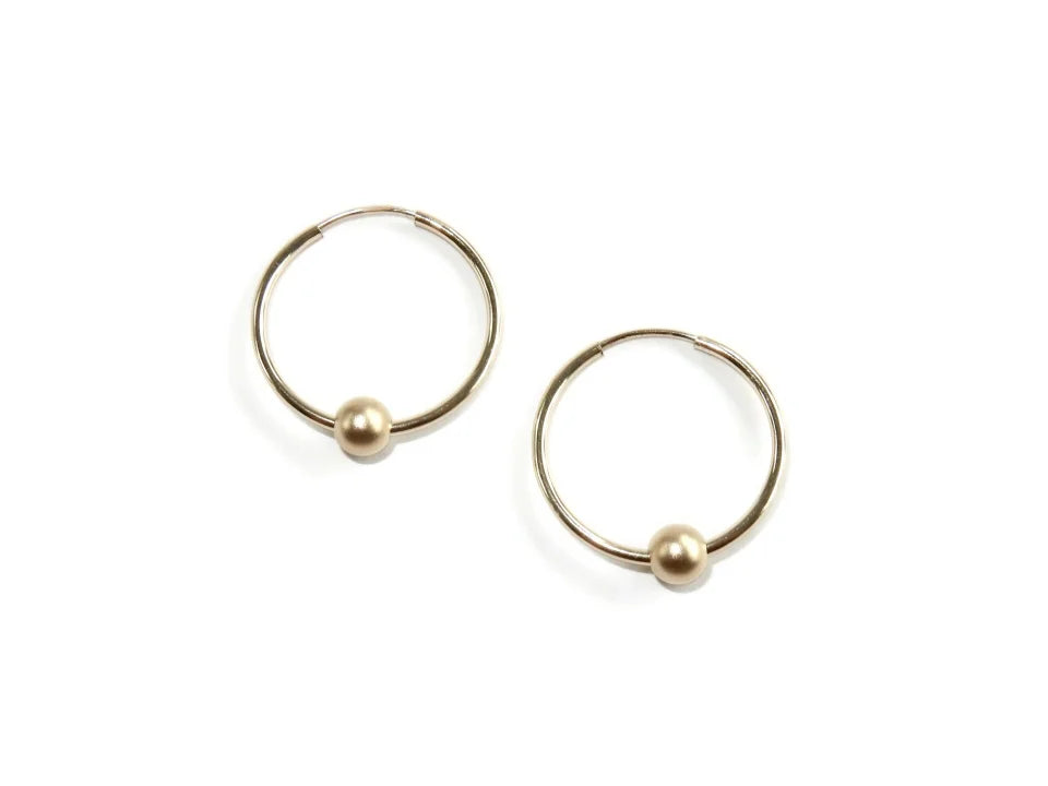 GNOES AMSTERDAM Creolen Endless Hoops Pearl Gold