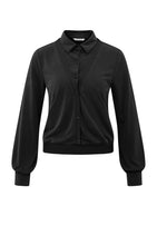 Lade das Bild in den Galerie-Viewer, YAYA Jerseybluse mit Balloonärmel im Lagenlook Black